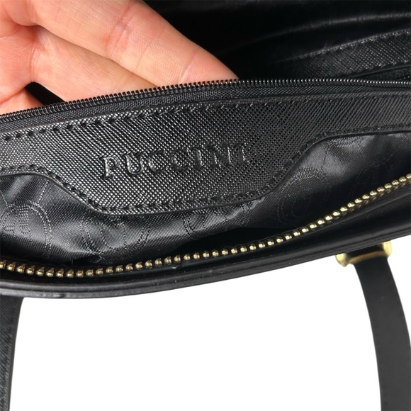 PUCCINI NWT Black Vegan Leather Shoulder Handbag - Picture 12 of 15